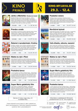 Program od 29. marca do 12. apríla 2026